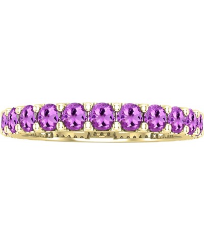 2.5 mm Round Gemstone Ladies Anniversary Eternity Stackable Wedding Band, 10K Yellow Gold Amethyst $160.83 Bracelets