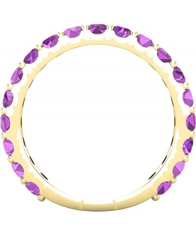 2.5 mm Round Gemstone Ladies Anniversary Eternity Stackable Wedding Band, 10K Yellow Gold Amethyst $160.83 Bracelets