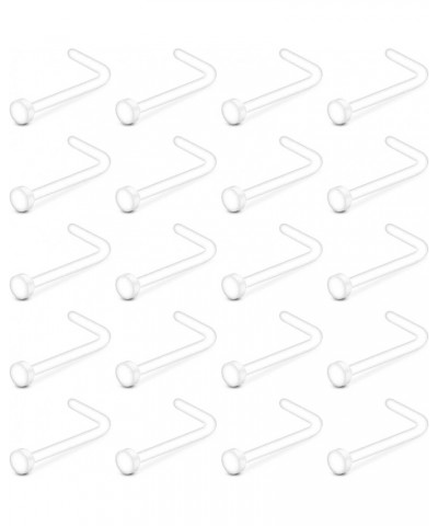 Clear Nose Rings Studs for Work Clear Piercing Retainer Horseshoe Plastic Septum Retainer Clear Flexible Belly Button Nose Se...