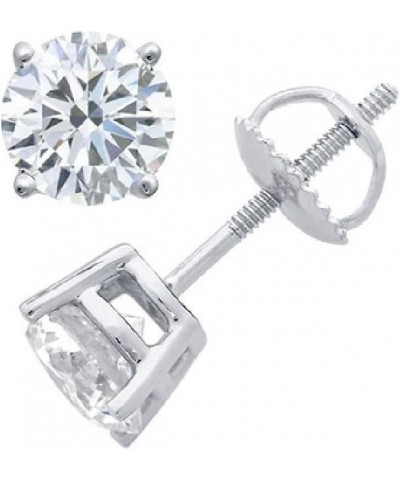 Round Diamond stud (IGI Certified 0.70 ct & up) ScrewBack 14K 0.04ct-2.00ct Clarity-I3 White Gold 0.12 carats $50.33 Earrings