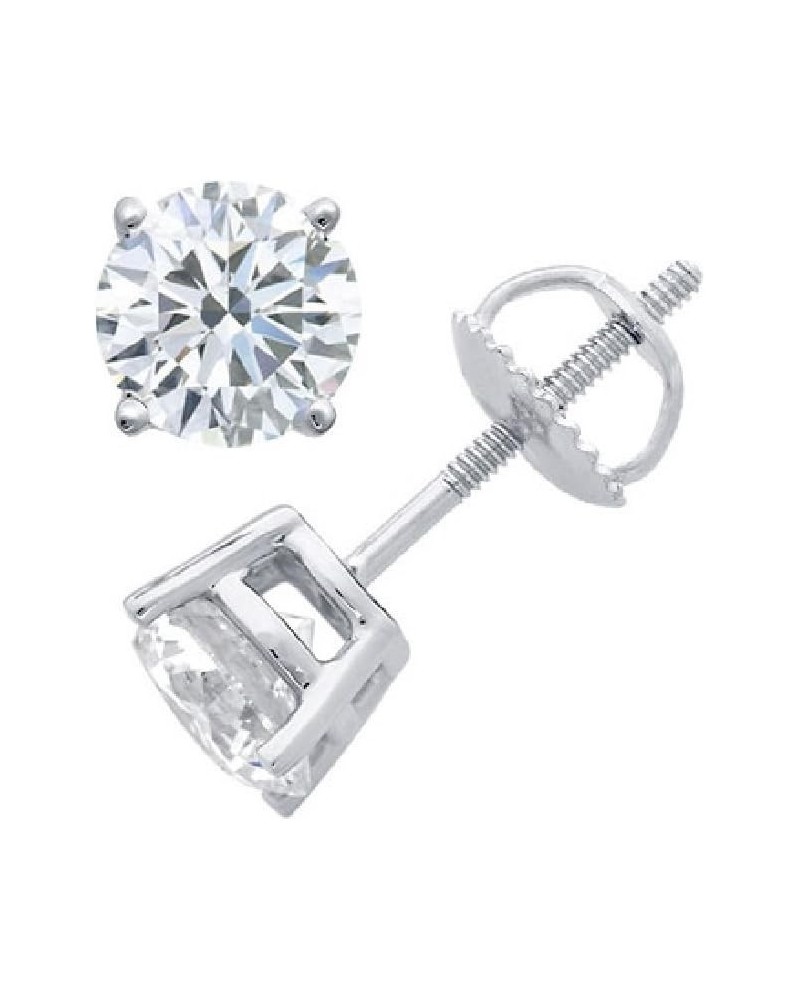 Round Diamond stud (IGI Certified 0.70 ct & up) ScrewBack 14K 0.04ct-2.00ct Clarity-I3 White Gold 0.12 carats $50.33 Earrings