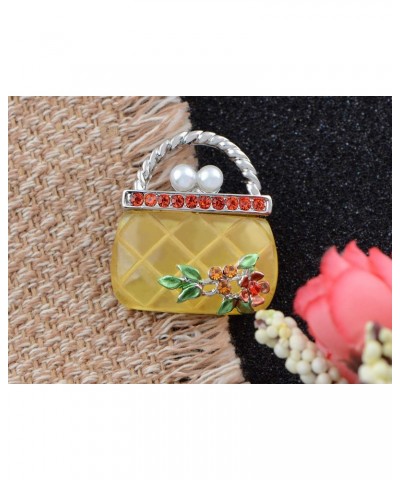 Women's Enamel Tiny Purse Clutch Novelty Rhinestone Crystal Pearl Charm Brooch Pin $11.75 Brooches & Pins