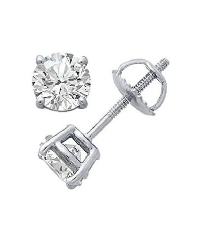 Round Diamond stud (IGI Certified 0.70 ct & up) ScrewBack 14K 0.04ct-2.00ct Clarity-I3 White Gold 0.12 carats $50.33 Earrings