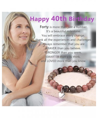 Jewelry&Card Birthday Gifts for Women Girls Natural Stone Bracelet 13 14 15 16 17 18 19 20 21 30 40 50 60 70 80 Year old Gift...