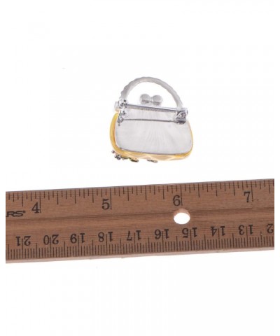 Women's Enamel Tiny Purse Clutch Novelty Rhinestone Crystal Pearl Charm Brooch Pin $11.75 Brooches & Pins