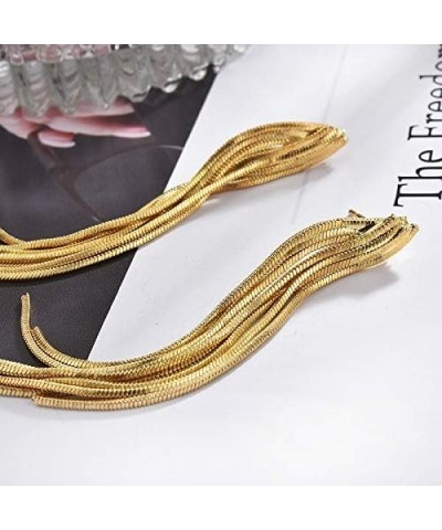 Long Tassel Dangle Drop Earrings Threader Glossy Arc Bar Fringe Chain for Women Girls Geometric Wedding Bridesmaid Jewelry Bl...