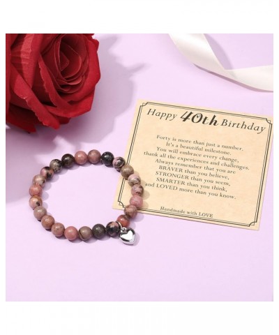 Jewelry&Card Birthday Gifts for Women Girls Natural Stone Bracelet 13 14 15 16 17 18 19 20 21 30 40 50 60 70 80 Year old Gift...