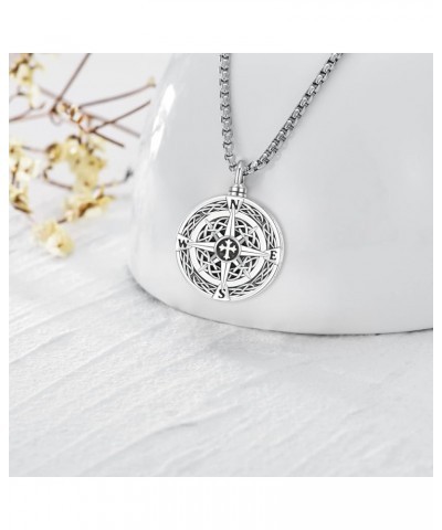 Urn Necklace for Ashes for Women/Men 925 Sterling Silver Cremation Jewelry w/Funnel Filler Memorial Jewelry Gifts D-Compass 2...