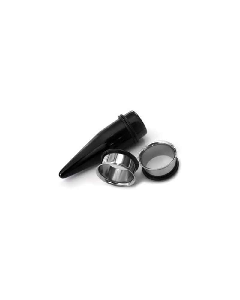 5/8 Gauge Ear Stretching Kit - (16mm) 1 Pair of Steel Plugs & 1 Black Acrylic Taper (3 Pieces) $10.65 Body Jewelry