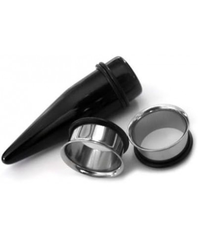 5/8 Gauge Ear Stretching Kit - (16mm) 1 Pair of Steel Plugs & 1 Black Acrylic Taper (3 Pieces) $10.65 Body Jewelry