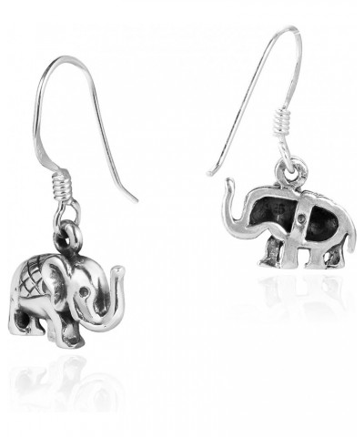 Dainty Mini Royal Thai Elephant .925 Sterling Silver Dangle Earrings | Animal Sterling Silver Dangle Earring for Women | Jewe...