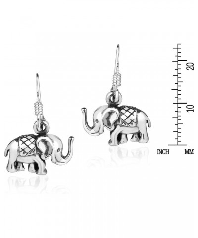 Dainty Mini Royal Thai Elephant .925 Sterling Silver Dangle Earrings | Animal Sterling Silver Dangle Earring for Women | Jewe...