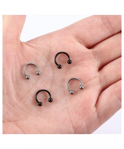 16G G23 Titanium Horseshoe Septum Rings Internally Threaded Nose Rings Hoop Helix Daith Cartilage Tragus Earrings Nipple Eyeb...