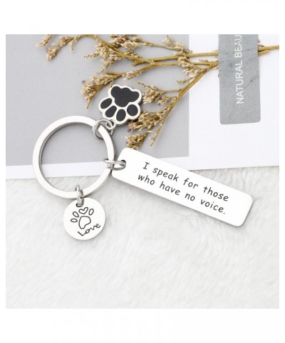 Veterinarian Gifts I Speak For Those Who Has No Voice Keychain Vet Techs Gift Animal Rescue Gift Speak for Those Kc $9.34 Pen...