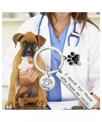 Veterinarian Gifts I Speak For Those Who Has No Voice Keychain Vet Techs Gift Animal Rescue Gift Speak for Those Kc $9.34 Pen...