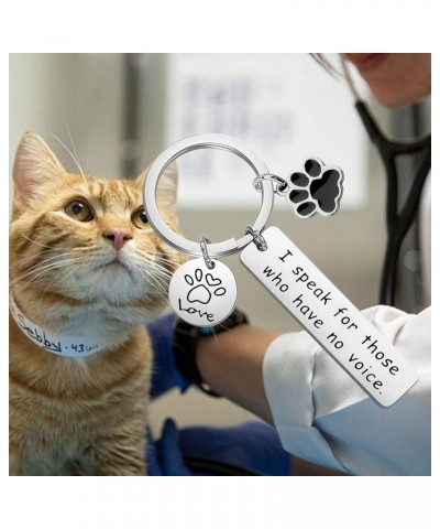 Veterinarian Gifts I Speak For Those Who Has No Voice Keychain Vet Techs Gift Animal Rescue Gift Speak for Those Kc $9.34 Pen...