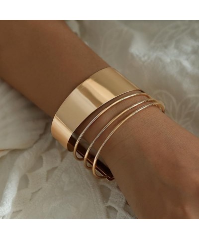 Gold Cuff Bracelets for Women Open Wrist Cuffs Wrap Bracelet Adjustable Open Cuff Bangle Bracele Gold Bangle Brcelet Jewelry ...