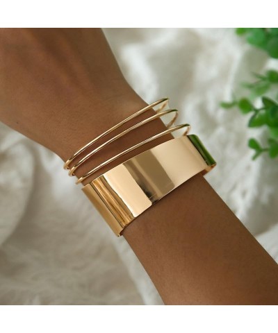 Gold Cuff Bracelets for Women Open Wrist Cuffs Wrap Bracelet Adjustable Open Cuff Bangle Bracele Gold Bangle Brcelet Jewelry ...