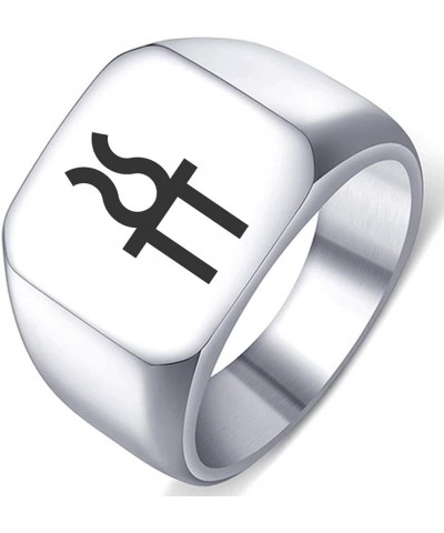 Greek Myth Hestia Virgin Goddess Of The Hearth Engraved Symbol Stainless Steel Men Women Jewelry Ring 1.Silver 17MMx18MM $6.5...