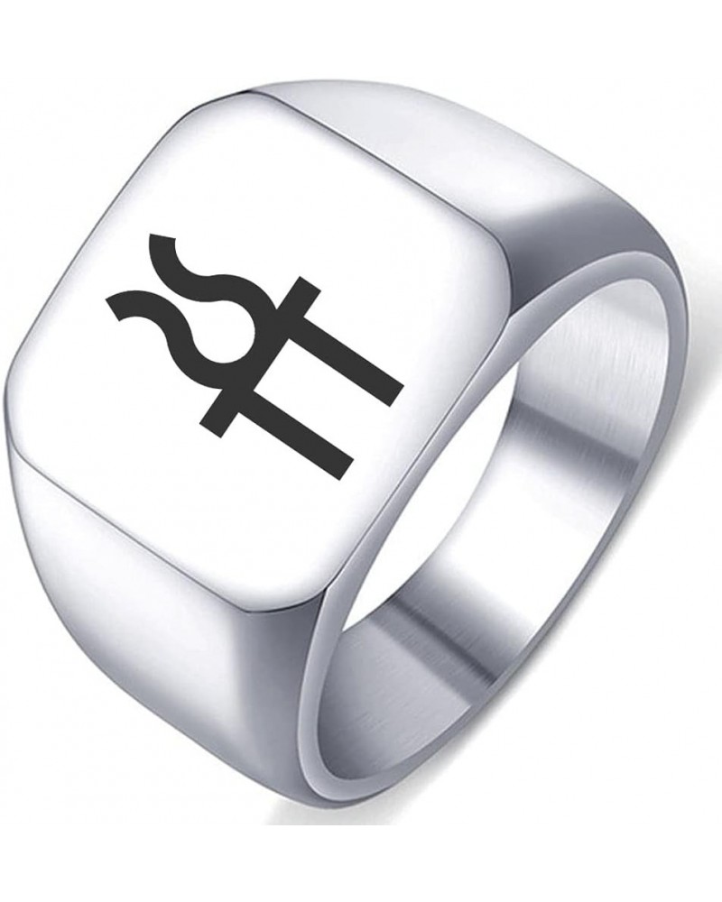 Greek Myth Hestia Virgin Goddess Of The Hearth Engraved Symbol Stainless Steel Men Women Jewelry Ring 1.Silver 17MMx18MM $6.5...