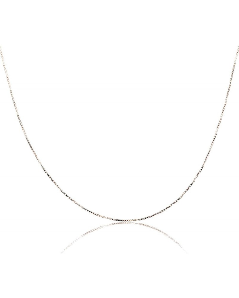 Sterling Silver Chain Necklace In Silver, 14K Gold Plate or Rose Gold Plated 16 Rose Gold Plated Sterling Silver Box Chain $1...