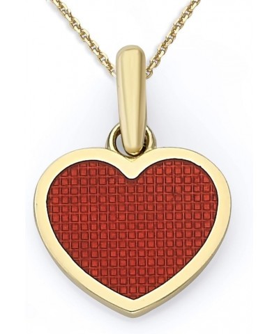 Heart Pendant Necklace in Solid 14k Gold, Red Enamel, Made in America 22" Necklace Yellow Gold $55.10 Necklaces