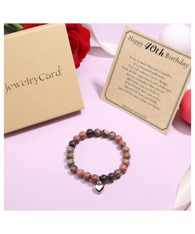 Jewelry&Card Birthday Gifts for Women Girls Natural Stone Bracelet 13 14 15 16 17 18 19 20 21 30 40 50 60 70 80 Year old Gift...