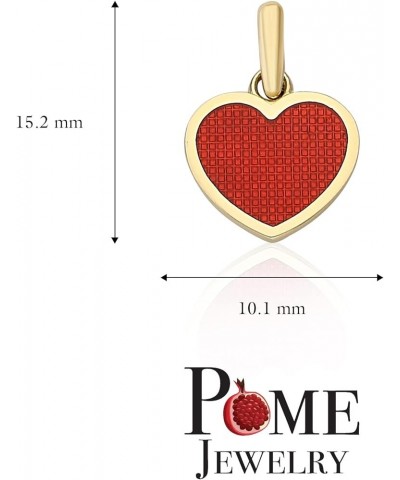 Heart Pendant Necklace in Solid 14k Gold, Red Enamel, Made in America 22" Necklace Yellow Gold $55.10 Necklaces