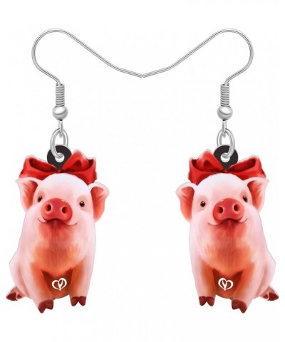 Cute Pink Pig Acrylic Earrings Dangle Jewelry Gifts for Women Girls Kids Pig Lovers Pig D $7.31 Earrings