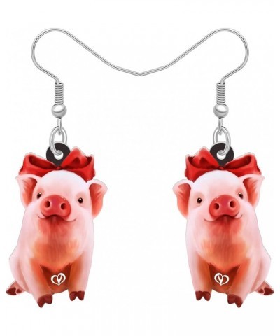 Cute Pink Pig Acrylic Earrings Dangle Jewelry Gifts for Women Girls Kids Pig Lovers Pig D $7.31 Earrings