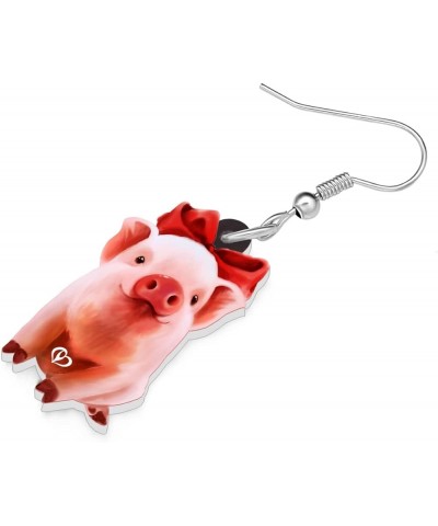 Cute Pink Pig Acrylic Earrings Dangle Jewelry Gifts for Women Girls Kids Pig Lovers Pig D $7.31 Earrings