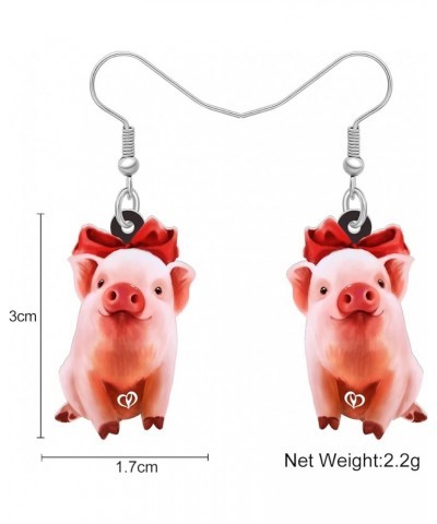 Cute Pink Pig Acrylic Earrings Dangle Jewelry Gifts for Women Girls Kids Pig Lovers Pig D $7.31 Earrings