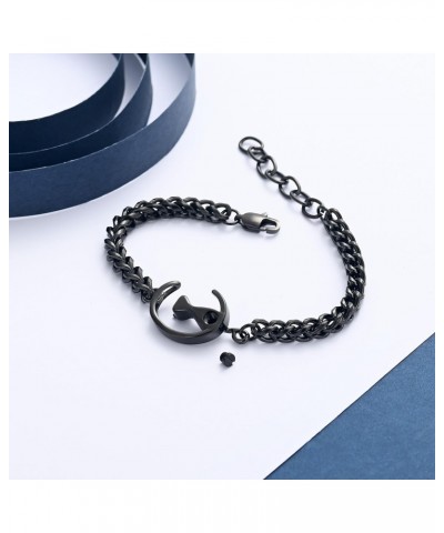 2 Pieces Moon Cat Cremation Urn Bracelet for Ashes Stainless Steel Adjustable Bangle Keepsake Pet Ashes Holder Memorial Jewel...