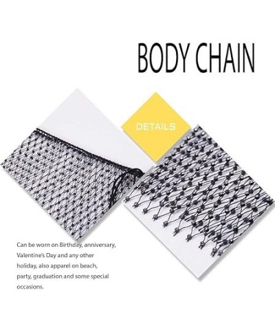 Mesh Body Chain Rhinestone Skirts Elastic Belly Skirt Fishnet Body Jewelry Accessories for Women and Girls (White) Black $8.3...