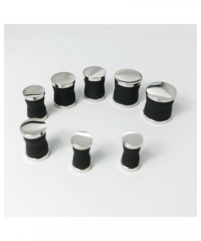 Black Ear Plugs for Women Stainless Steel Ear Gauges Plugs and Tunnels for Men Soft Silicone Gauges Ear Plugs Size 2G 0G 00G ...