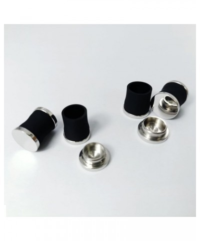 Black Ear Plugs for Women Stainless Steel Ear Gauges Plugs and Tunnels for Men Soft Silicone Gauges Ear Plugs Size 2G 0G 00G ...