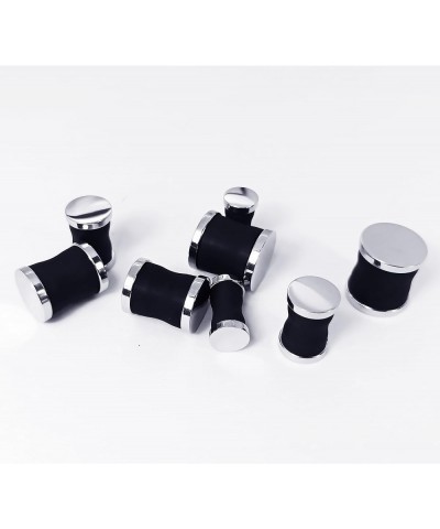 Black Ear Plugs for Women Stainless Steel Ear Gauges Plugs and Tunnels for Men Soft Silicone Gauges Ear Plugs Size 2G 0G 00G ...