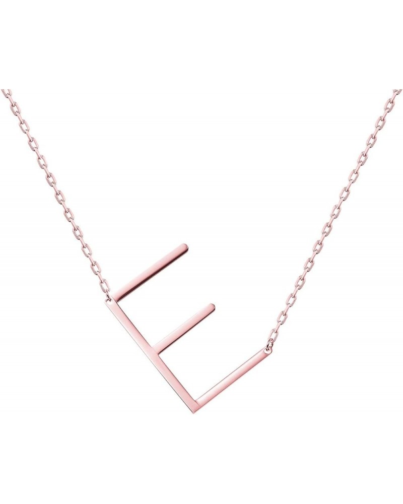 Stainless Steel Initial Letters Necklace for women and girls color gold and Silver from A-Z E-Rose Gold $7.41 Necklaces