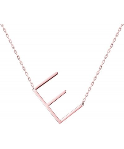 Stainless Steel Initial Letters Necklace for women and girls color gold and Silver from A-Z E-Rose Gold $7.41 Necklaces