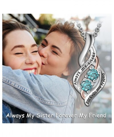 Sister Gifts from Sister 2/3 /4 Sisters Necklace Sterling Silver Always My Sister Forever My Friend Pendant Necklace Fashion ...