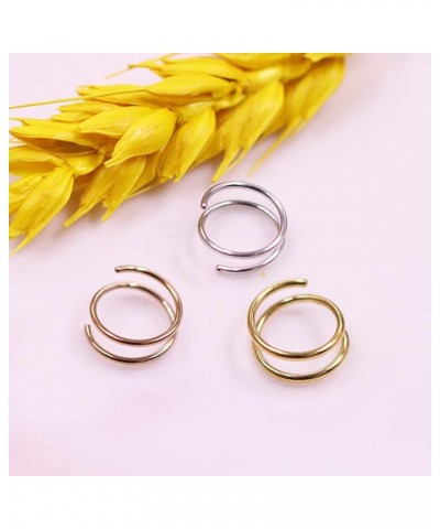 CHARMONLINE Nose Rings Hoop Nose Ring Surgical Steel 20G/18G D-Shaped Nose Rings 8Pcs Thin Nose Hoops Hypoallergenic Half Hoo...