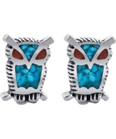 Southwestern Style 925 Sterling Silver Stud Earrings Owl $19.00 Earrings