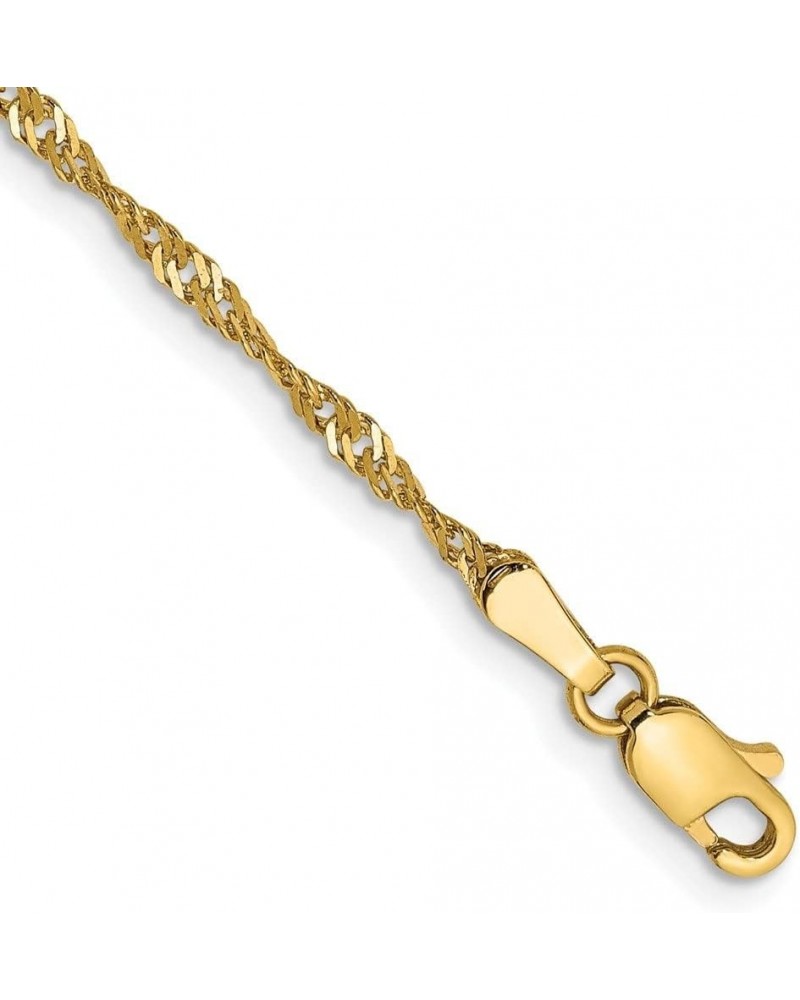 14k Yellow Gold 1.70mm Singapore Chain Bracelet For Women 8.0 Inches $84.58 Bracelets