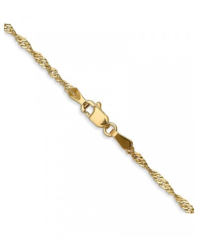 14k Yellow Gold 1.70mm Singapore Chain Bracelet For Women 8.0 Inches $84.58 Bracelets