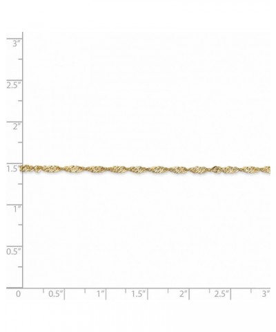 14k Yellow Gold 1.70mm Singapore Chain Bracelet For Women 8.0 Inches $84.58 Bracelets