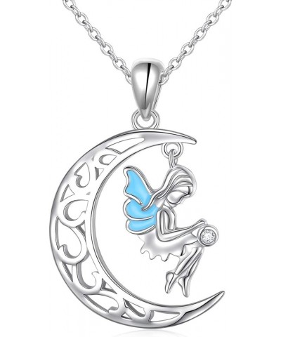 S925 Sterling Silver Angel Baby Fairy Moon Jewelry Pendant Necklace for Women Princess Gifts,18 inches Tree of Life Fairy $12...