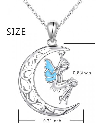 S925 Sterling Silver Angel Baby Fairy Moon Jewelry Pendant Necklace for Women Princess Gifts,18 inches Tree of Life Fairy $12...