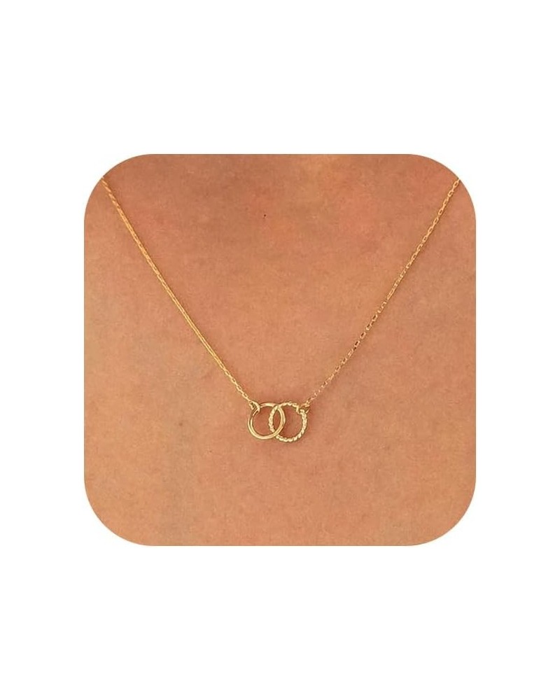 Gold Necklace for Women 14K Gold Plated Dainty Star of David Necklace Simple Moon and Star Necklace Sun Lotus Pendant Necklac...