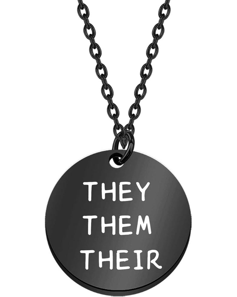 They Them Their Gender Pronouns Necklace Transgender Necklace LBGTQ Pride Jewelry Gift for Transitioning Friend they them the...