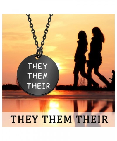 They Them Their Gender Pronouns Necklace Transgender Necklace LBGTQ Pride Jewelry Gift for Transitioning Friend they them the...